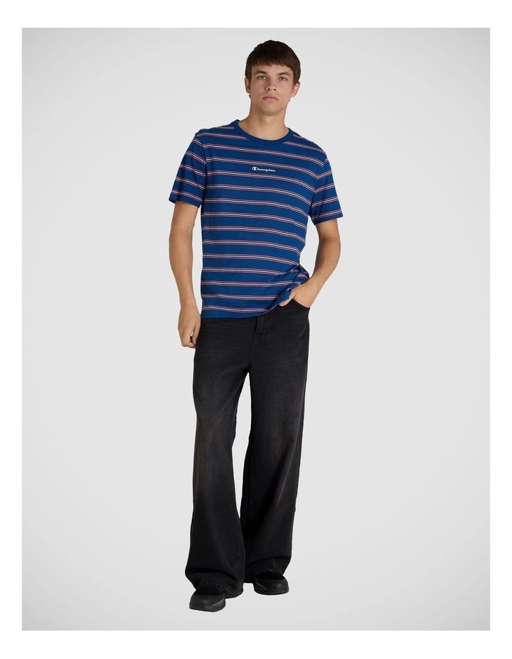 Stripe Script Tee Midnight Run image 4