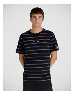 Stripe Script Tee Black