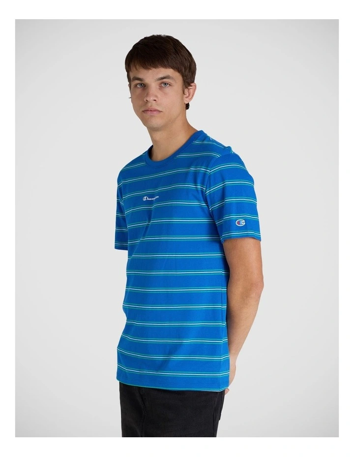 Stripe Script Tee Olympian Blue image 3