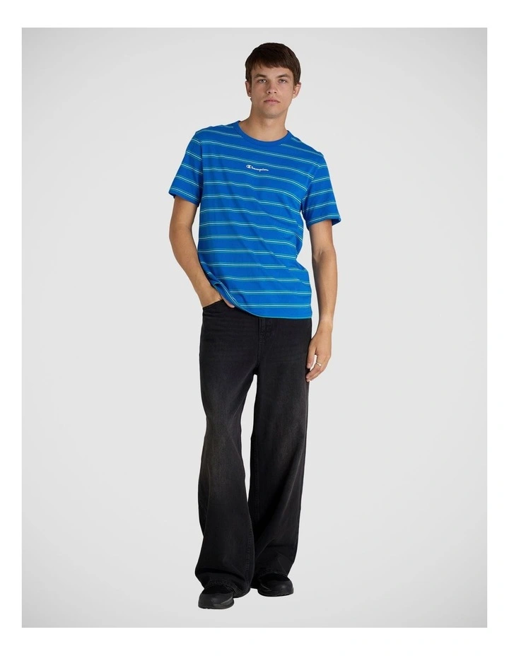 Stripe Script Tee Olympian Blue image 4
