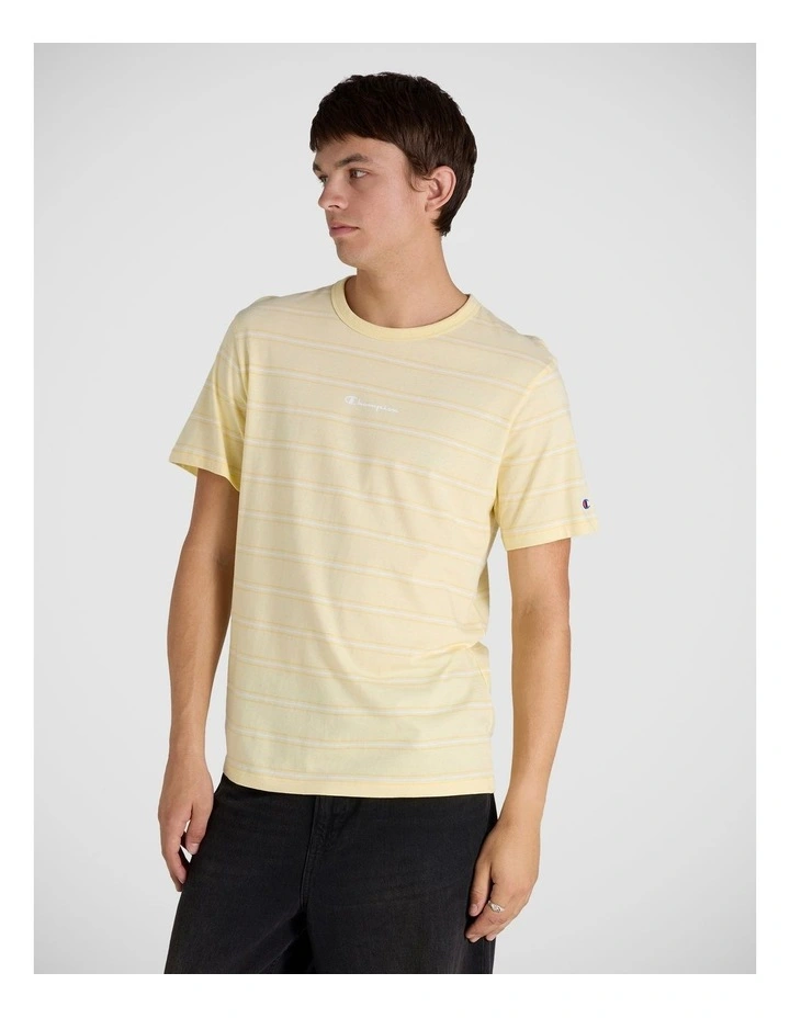 Stripe Script Tee in French Vanilla image 1