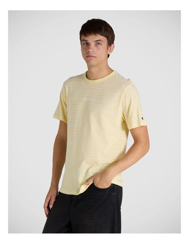 Stripe Script Tee in French Vanilla image 3