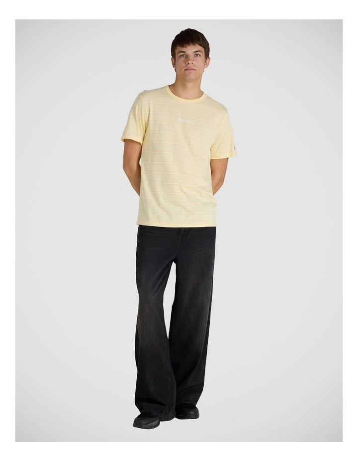 Stripe Script Tee in French Vanilla image 4