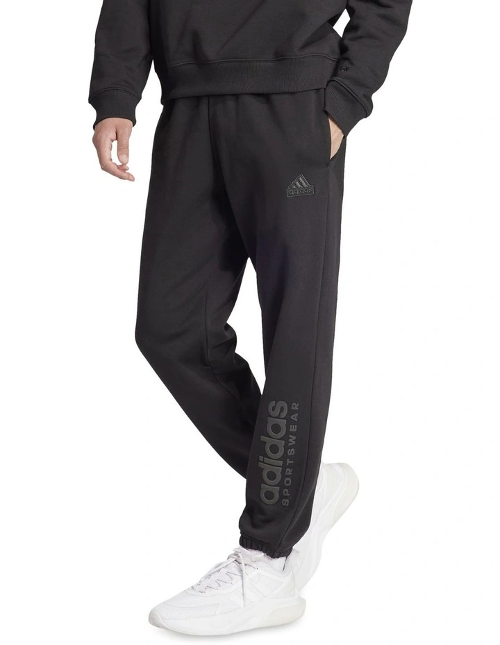 ALL SZN Fleece Graphic Joggers in Black image 1