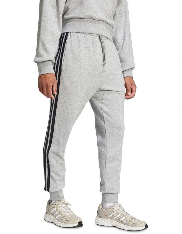 Essential 3-Stripes French Terry Joggers in Grey image 3