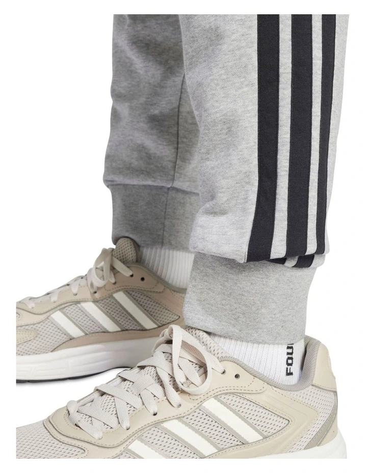 Essential 3-Stripes French Terry Joggers in Grey image 5