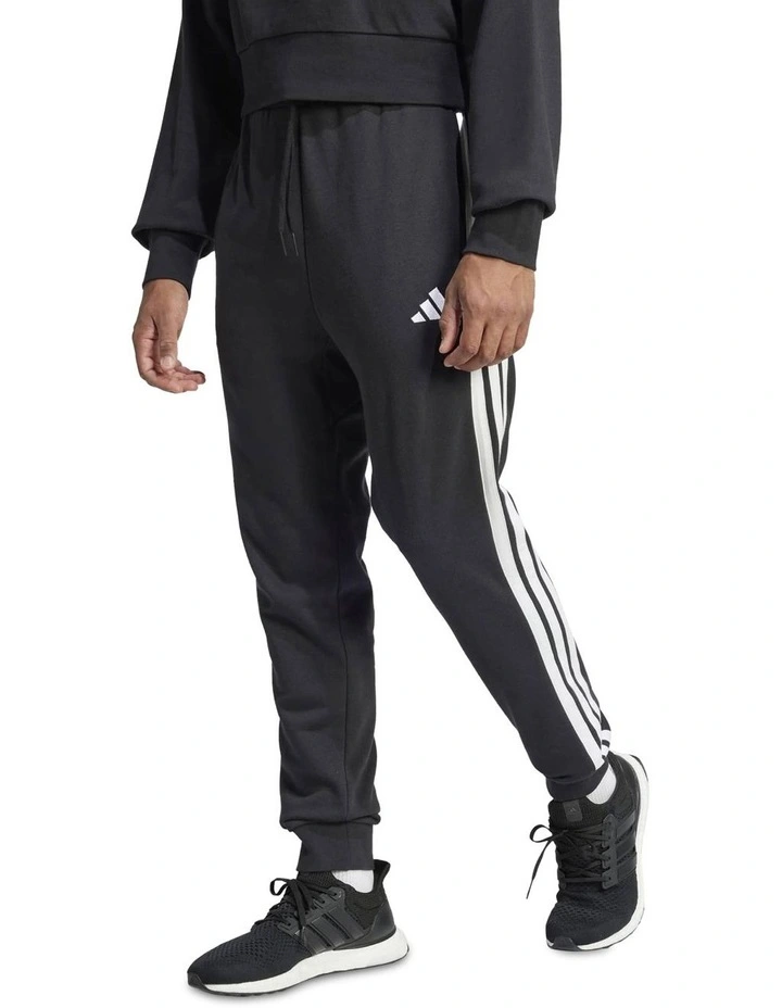 Essential 3-Stripes French Terry Joggers in Black image 1