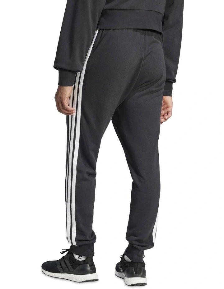 Essential 3-Stripes French Terry Joggers in Black image 2