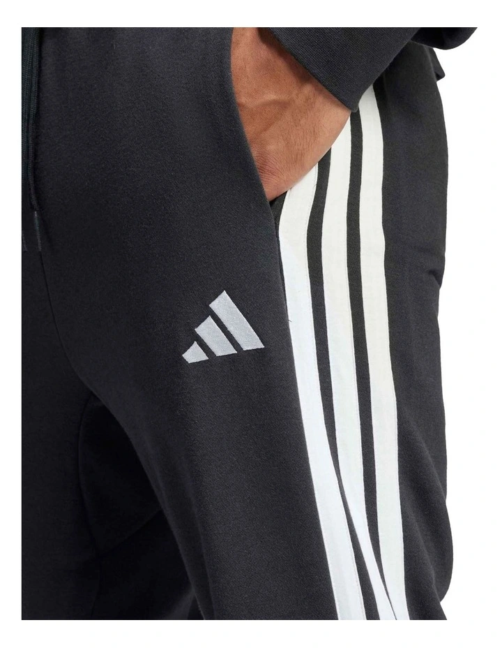 Essential 3-Stripes French Terry Joggers in Black image 5