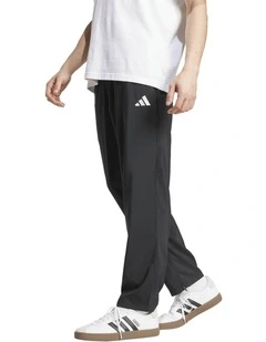 Essentials Small Logo Open-Hem Stanford Tracksuit Bottoms in Black and White