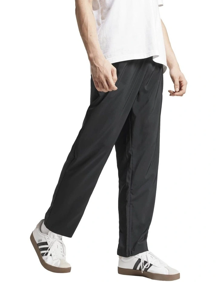 Essentials Small Logo Open-Hem Stanford Tracksuit Bottoms in Black and White image 3