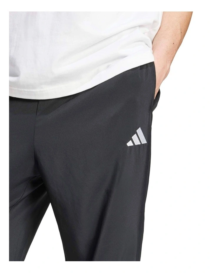 Essentials Small Logo Open-Hem Stanford Tracksuit Bottoms in Black and White image 4