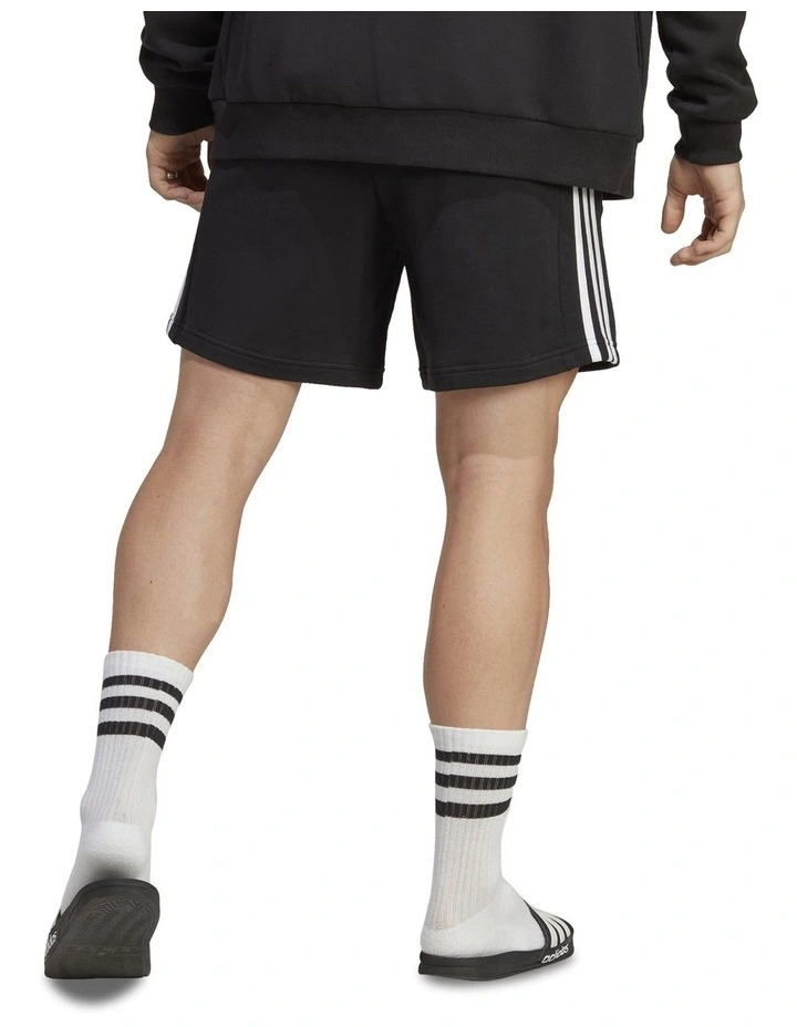 Essentials French Terry 3-Stripes Shorts in Black/White image 2