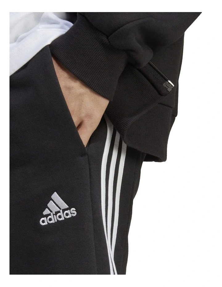 Essentials French Terry 3-Stripes Shorts in Black/White image 5