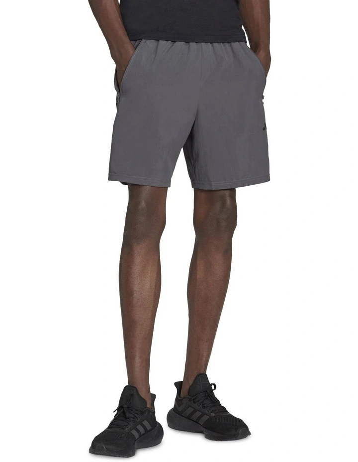 Train Essentials Woven Training Shorts in Grey Fivbe/Black image 1