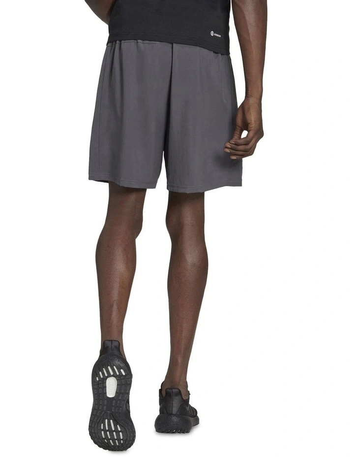 Train Essentials Woven Training Shorts in Grey Fivbe/Black image 2