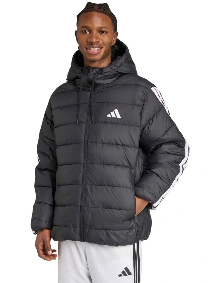 Essentials Climawarm 3-Stripes Synthetic Down Jacket in Black image 1