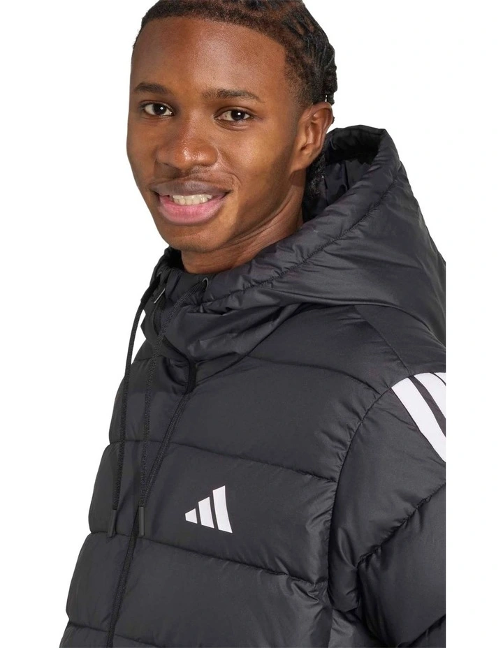 Essentials Climawarm 3-Stripes Synthetic Down Jacket in Black image 4
