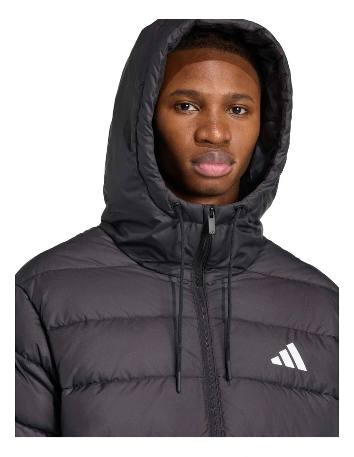 Essentials Climawarm 3-Stripes Synthetic Down Jacket in Black image 5