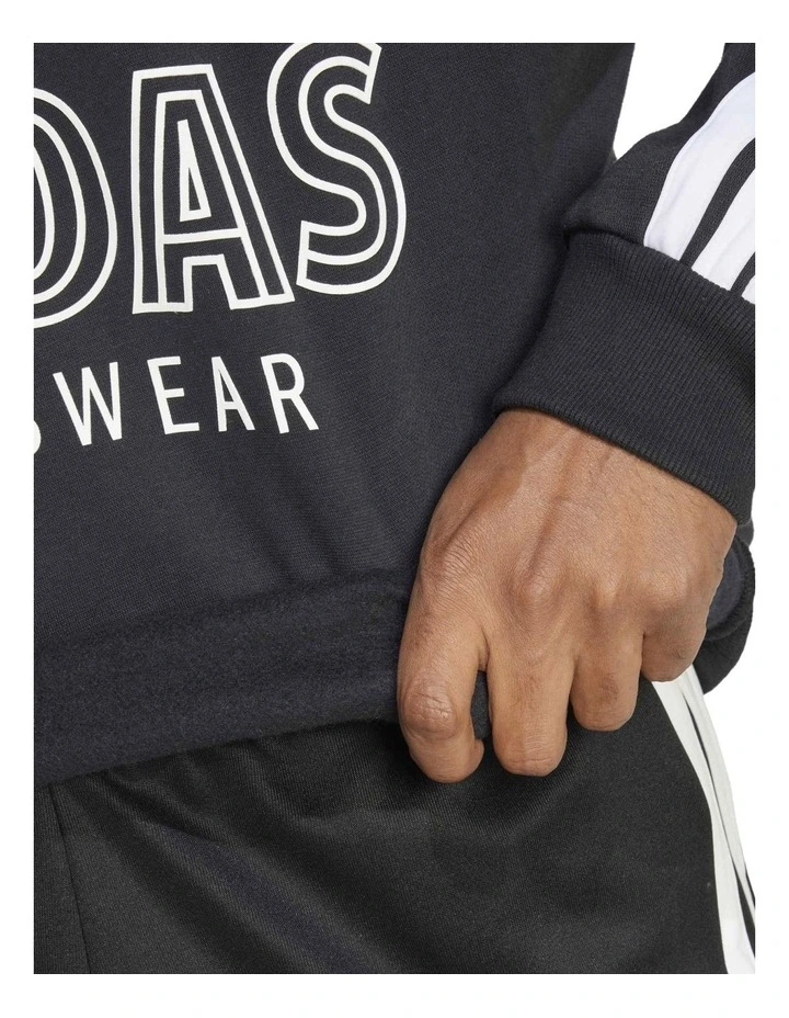 House of Tiro Fleece Zip Track Top in Black image 5
