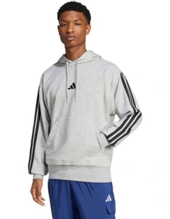 Essentials 3-Stripes French Terry Hoodie in Grey