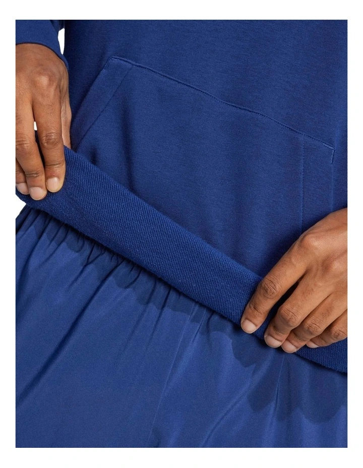 Essentials 3-Stripes French Terry Hoodie in Blue image 5