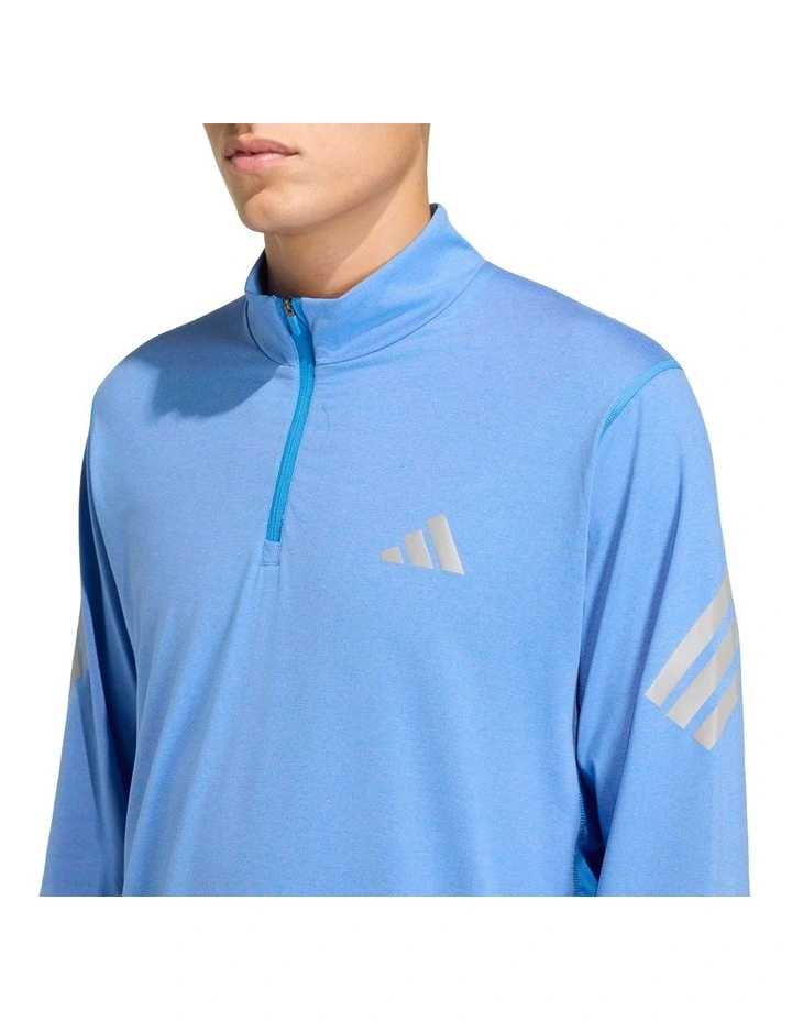 adi365 Iconic 1/2 Zip Sweatshirt in Ray Blue image 4