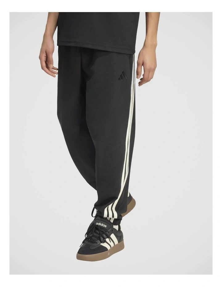 Kit 3-Stripes Regular Cuffed Joggers in Black and Off White image 1