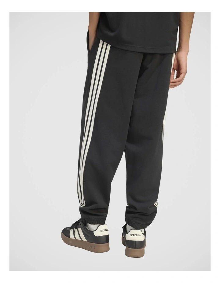 Kit 3-Stripes Regular Cuffed Joggers in Black and Off White image 2