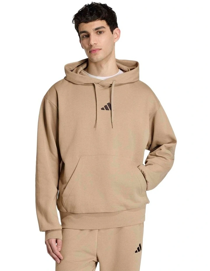 Essentials Feelcozy Fleece Hoodie in Wonder Cargo/Black image 1