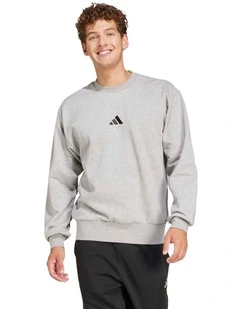 Essentials Feelcozy Fleece Sweatshirt in Medium Grey Heather