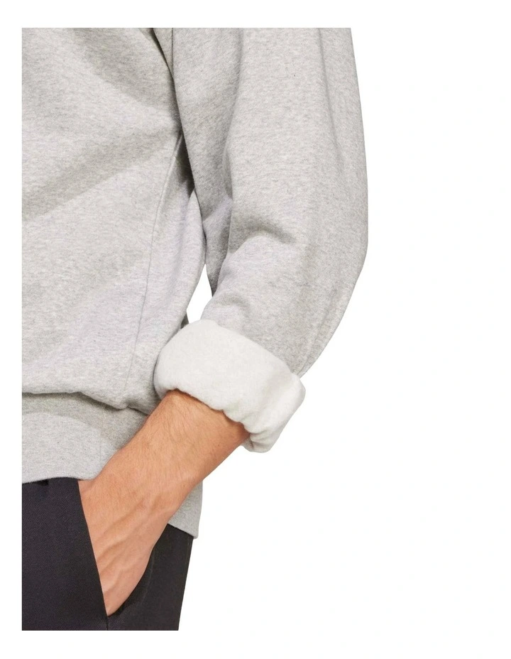 Essentials Feelcozy Fleece Sweatshirt in Medium Grey Heather image 5