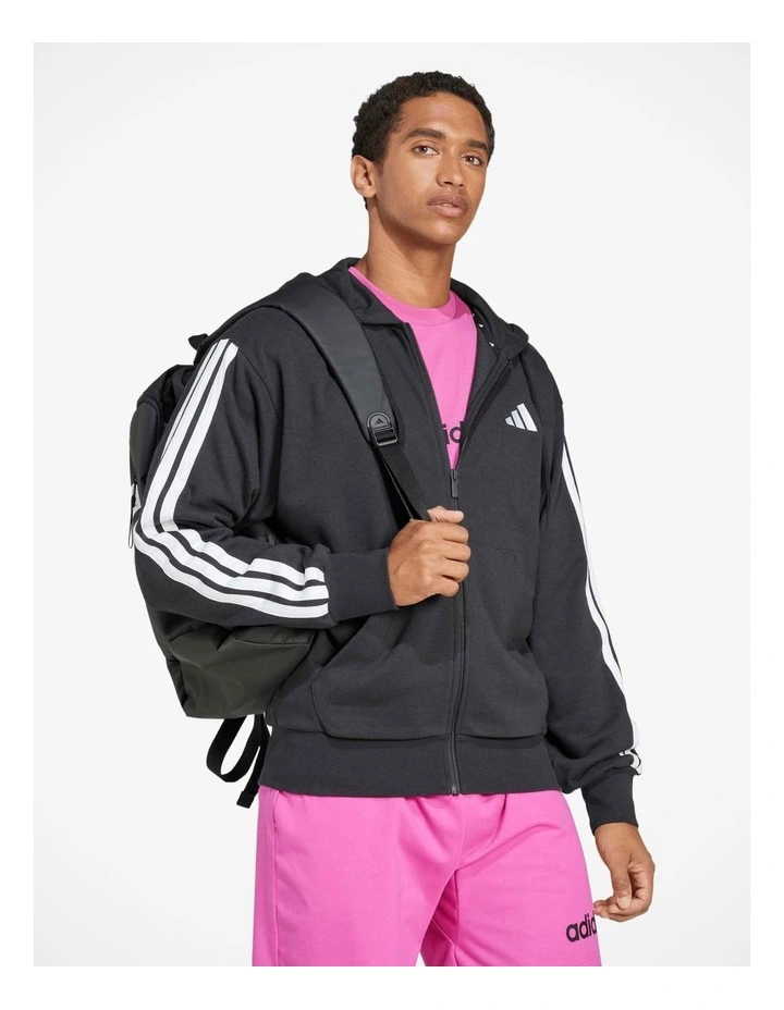 Essentials 3-Stripes French Terry Full-Zip Hoodie image 3