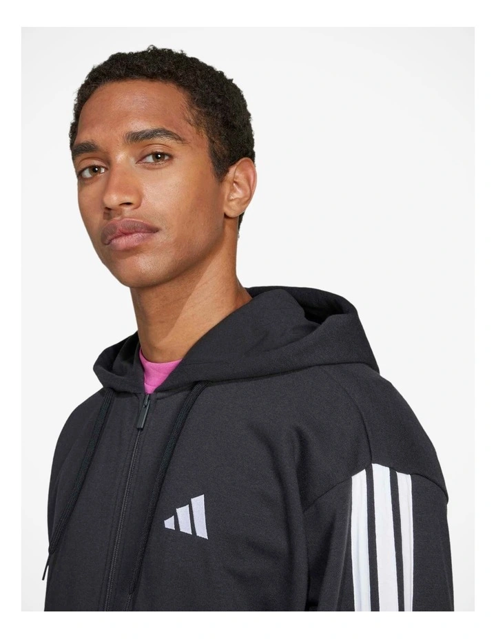 Essentials 3-Stripes French Terry Full-Zip Hoodie image 4