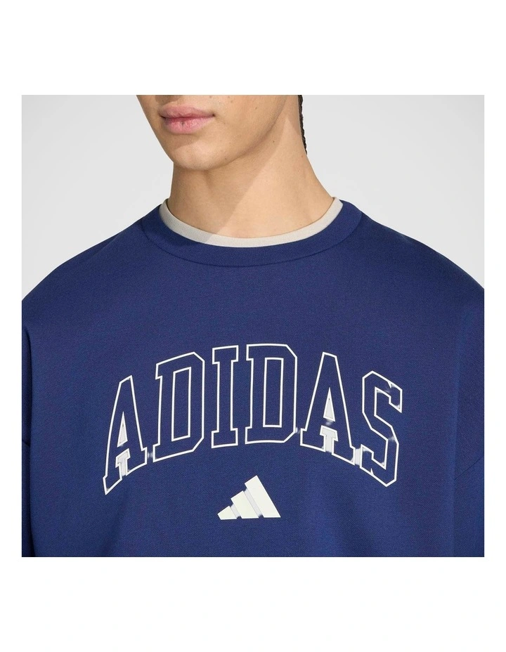Seasonal Essentials Collegiate Fleece Crew Sweatshirt image 4