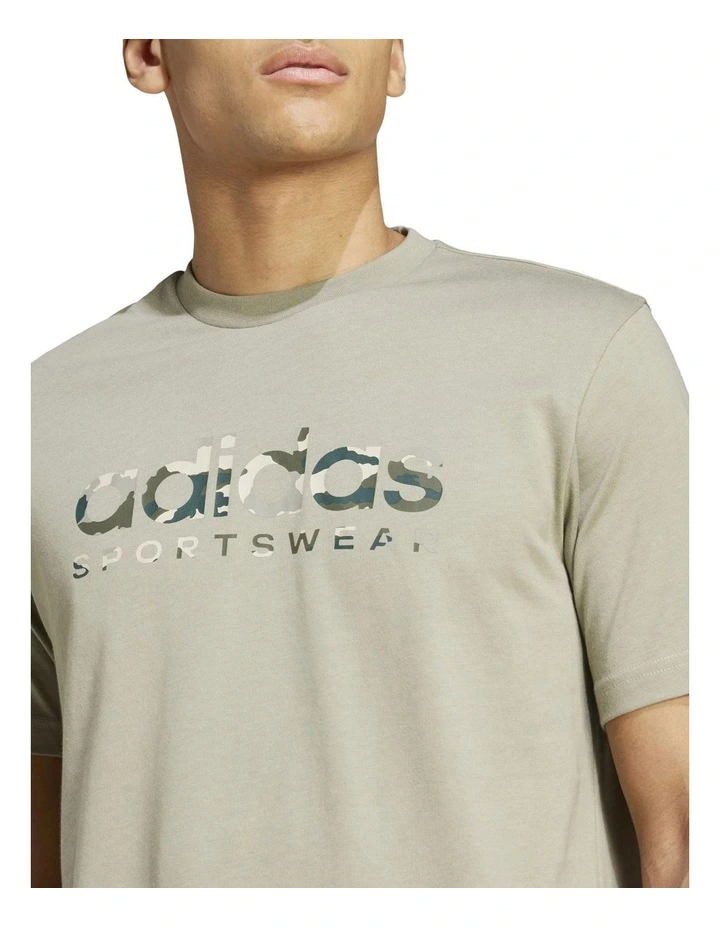 Camo Linear Graphic T-shirt in Silver Pebble image 4