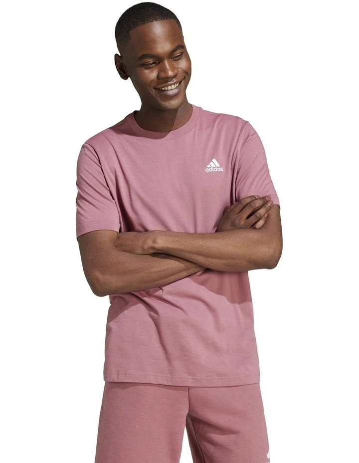 Essentials Single Jersey Embroidered Small Logo T-shirt in Purple image 1