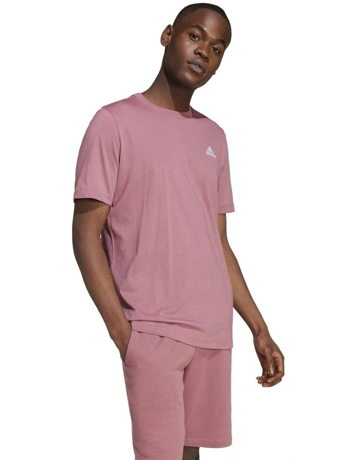 Essentials Single Jersey Embroidered Small Logo T-shirt in Purple image 3