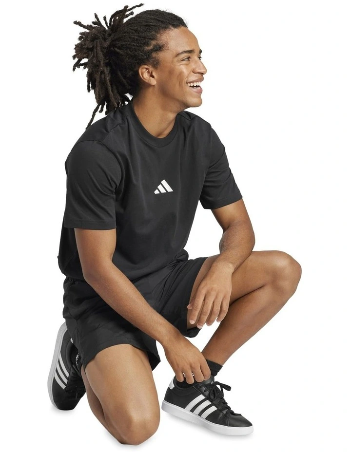 Essentials Small Logo Single Jersey T-Shirt in Black image 3