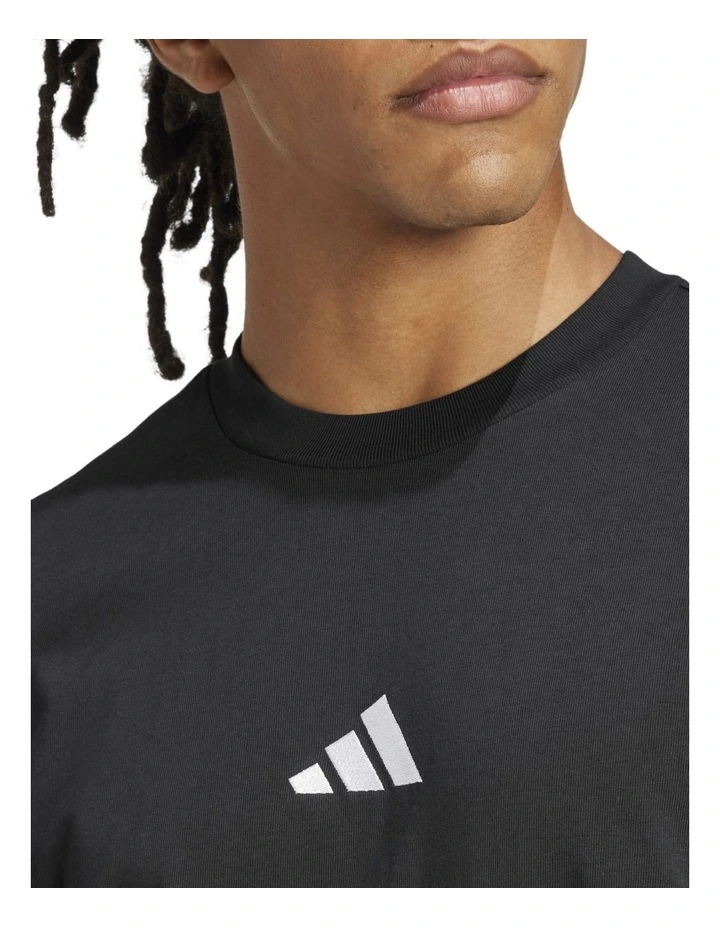 Essentials Small Logo Single Jersey T-Shirt in Black image 4