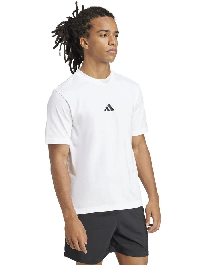 Essentials Small Logo Single Jersey T-shirt in White image 3