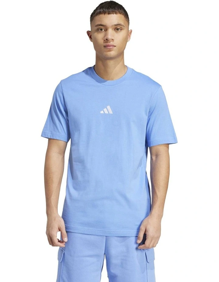 Essentials Small Logo Single Jersey T-shirt in Blue image 1