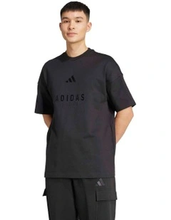 All Szn Embroidered Graphics Tee in Black