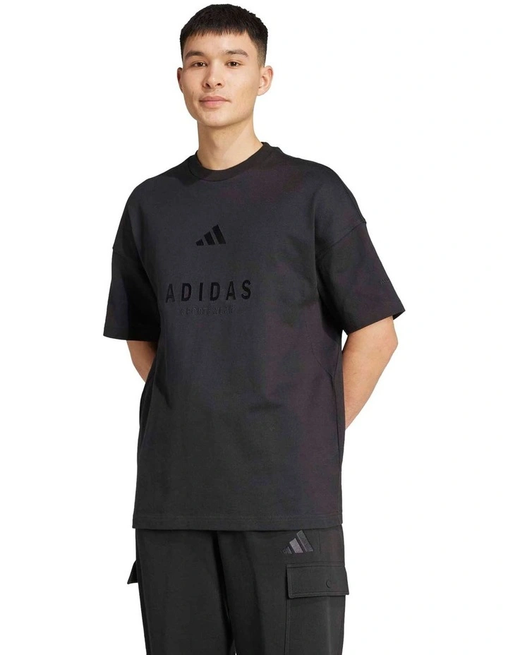 All Szn Embroidered Graphics Tee in Black image 1
