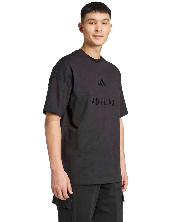 All Szn Embroidered Graphics Tee in Black image 3