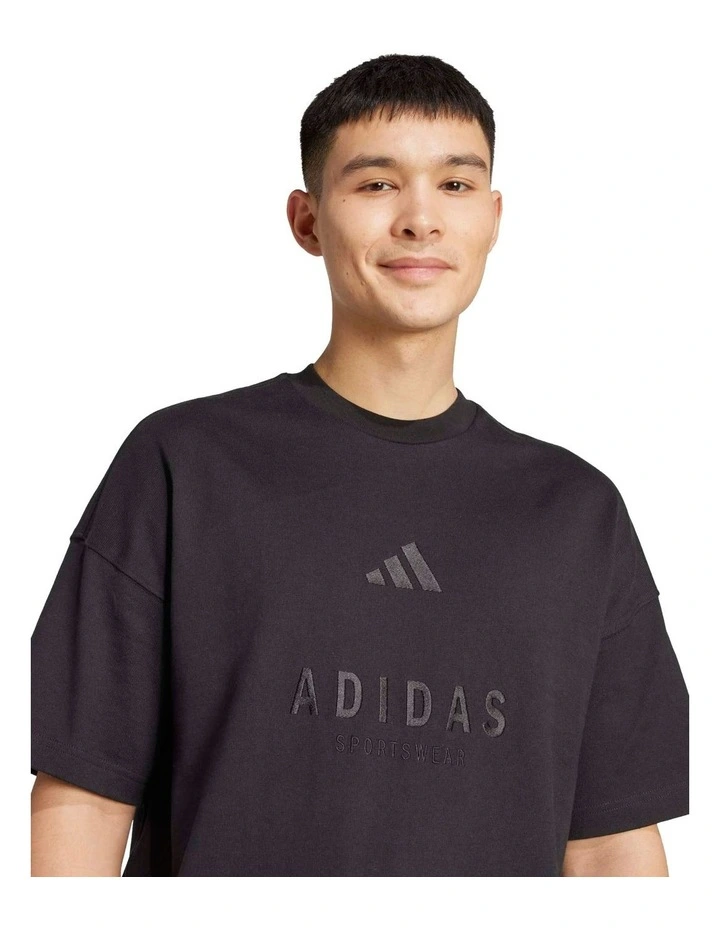 All Szn Embroidered Graphics Tee in Black image 4