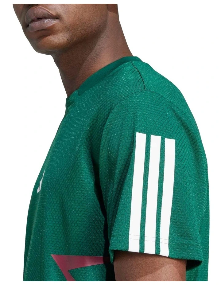 House of Tiro Colourblock Tee in Green image 5