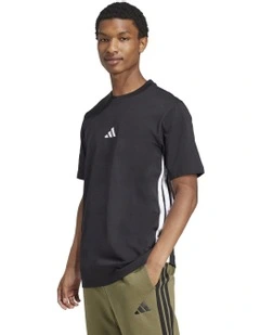 Essentials 3-Stripes Single Jersey T-shirt in Black