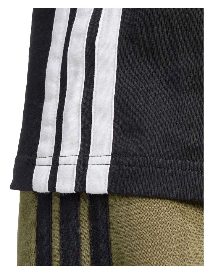 Essentials 3-Stripes Single Jersey T-shirt in Black image 5