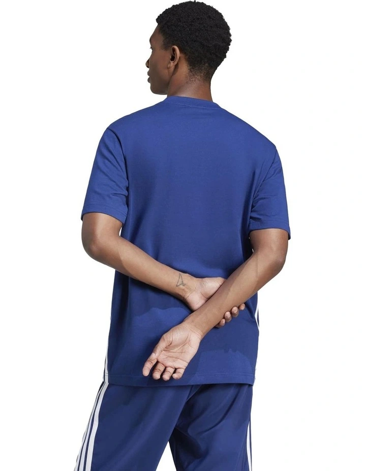 Essentials 3-Stripes Single Jersey T-shirt in Dark Blue/Navy image 2
